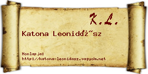 Katona Leonidász névjegykártya